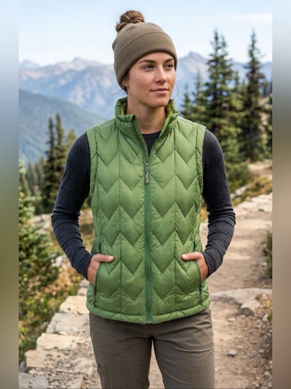 Alpine Design Women's Lime Green Quilted Puffer Vest